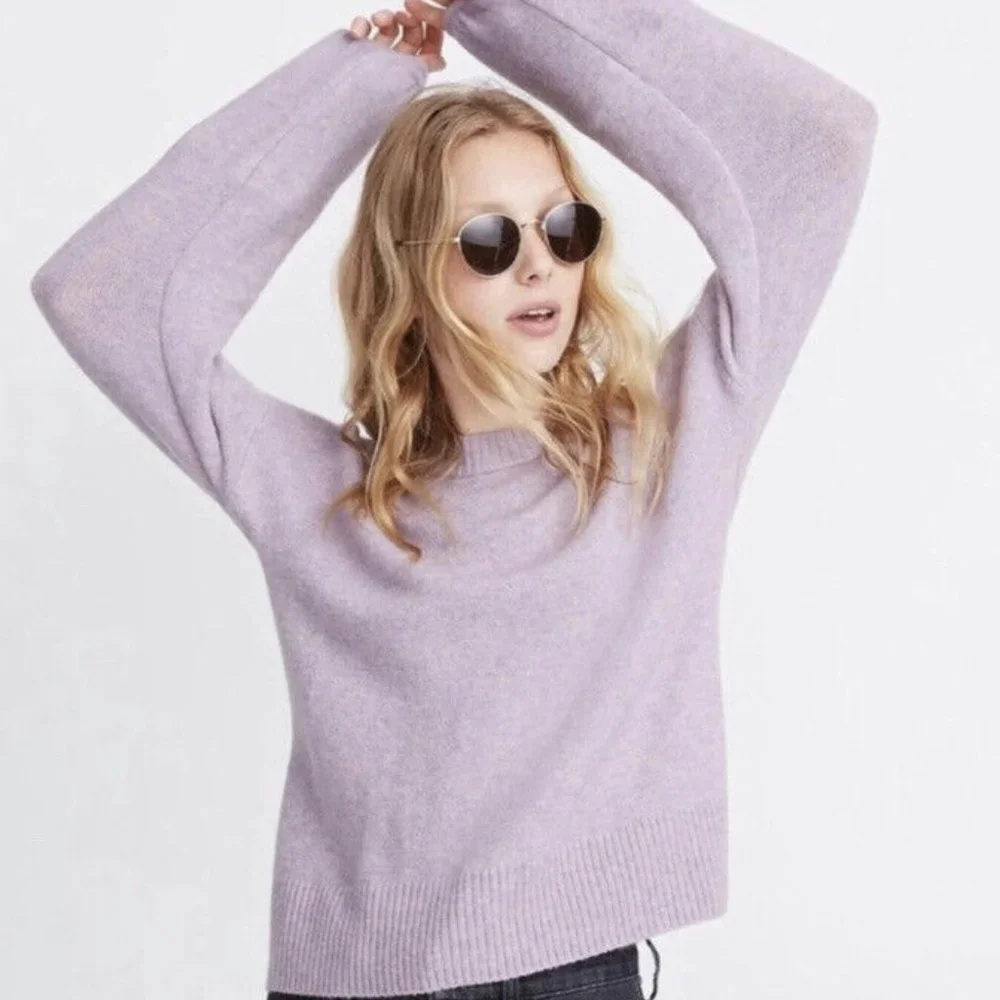Madewell Payton Pullover Sweater in Coziest Yarn Heather‎ Lilac Size XL